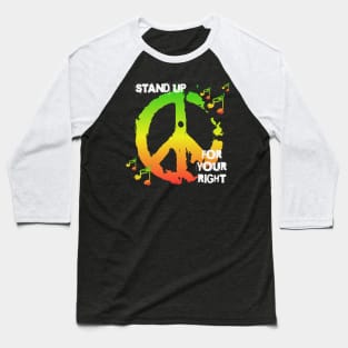 Reggae Peace Sign Stand Up Baseball T-Shirt